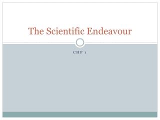 The Scientific Endeavour