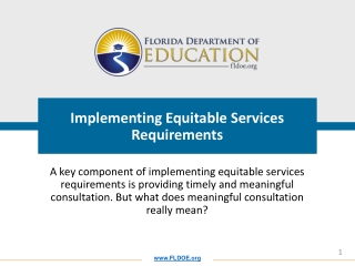 Implementing Equitable Services Requirements