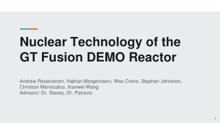 Nuclear Technology of the GT Fusion DEMO Reactor