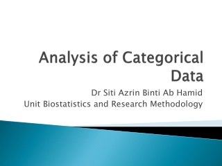 Analysis of Categorical Data