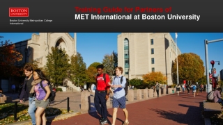 Training Guide for Partners of MET International at Boston University