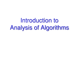 Introduction to Analysis of Algorithms