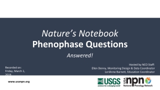 Nature’s Notebook Phenophase Questions