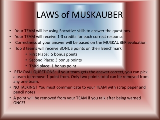 LAWS of MUSKAUBER