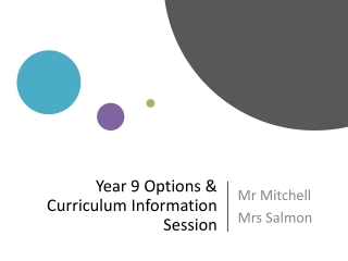 Year 9 Options &amp; Curriculum Information Session