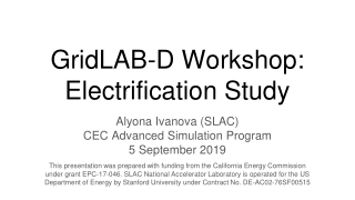 GridLAB-D Workshop: Electrification Study