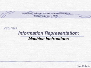 Information Representation: Machine Instructions