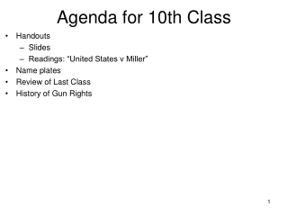 Agenda for 10th Class