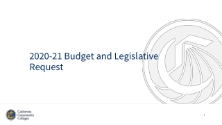 2020-21 Budget and Legislative Request