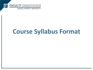 Course Syllabus Format