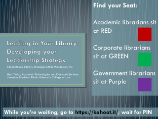 Leading in Your Library: Developing your Leadership Strategy