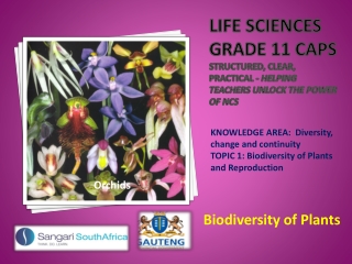 KNOWLEDGE AREA: Diversity, change and continuity TOPIC 1: Biodiversity of Plants and Reproduction