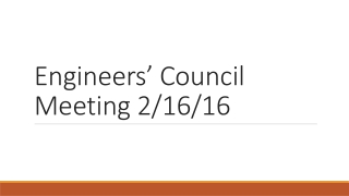 Engineers’ Council Meeting 2/16/16