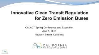 Innovative Clean Transit Regulation for Zero Emission Buses