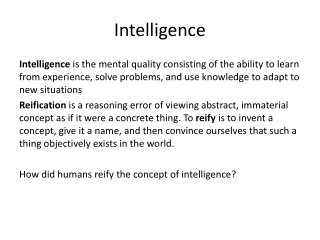 Intelligence