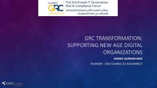 GRC Transformation: Supporting New Age Digital Organizations