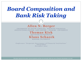 Board Composition and Bank Risk Taking