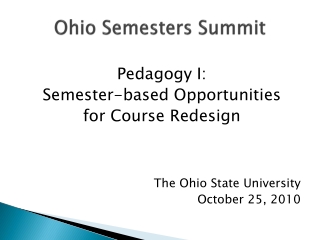 Ohio Semesters Summit