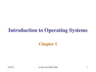 Introduction to Operating Systems