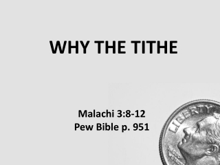 WHY THE TITHE