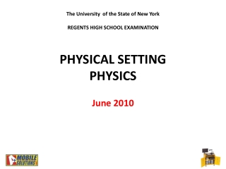 PHYSICAL SETTING PHYSICS