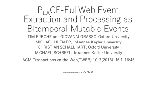 P EA CE- Ful Web Event Extraction and Processing as Bitemporal Mutable Events