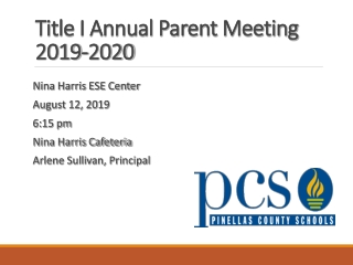 Title I Annual Parent Meeting 2019-2020