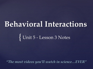 Behavioral Interactions