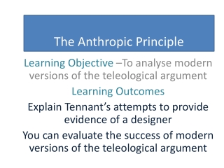 The Anthropic Principle