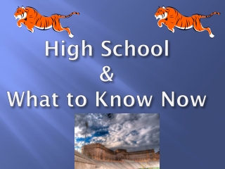 High School &amp; What to Know Now