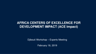 AFRICA CENTERS OF EXCELLENCE FOR DEVELOPMENT IMPACT (ACE Impact)