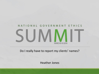 Do I really have to report my clients’ names? Heather Jones