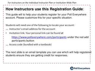 How Instructors use this Registration Guide :
