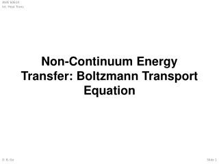 Non-Continuum Energy Transfer: Boltzmann Transport Equation