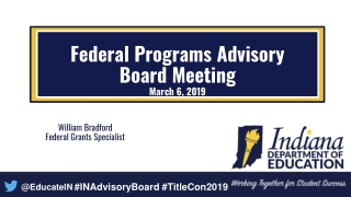 Federal Programs Advisory Board Meeting March 6, 2019