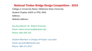 National Timber Bridge Design Competition - 2019