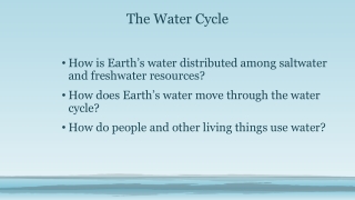 The Water Cycle