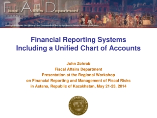 Financial Reporting Systems Including a Unified Chart of Accounts