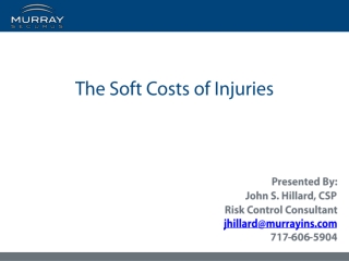 The Soft Costs of Injuries