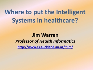 Where to put the Intelligent Systems in healthcare?