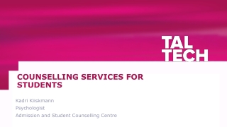 COUNSELLING SERVICES FOR STUDENTS