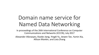 Domain name service for Named Data Networking
