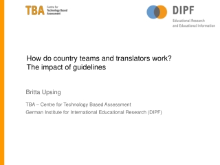 How do country teams and translators work? The impact of guidelines