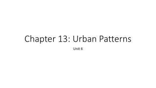 Chapter 13: Urban Patterns