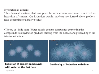 Hydration of cement