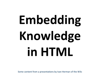 Embedding Knowledge in HTML