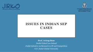 Issues in Indian SEP cases