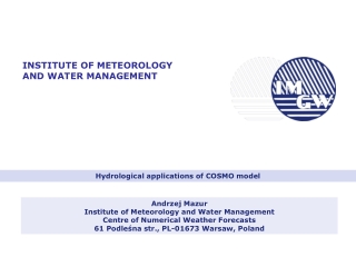 INSTITUTE OF METEOROLOGY AND WATER MANAGEMENT