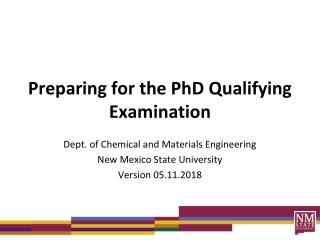 Preparing for the PhD Qualifying Examination