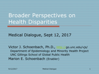 Broader Perspectives on Health Disparities